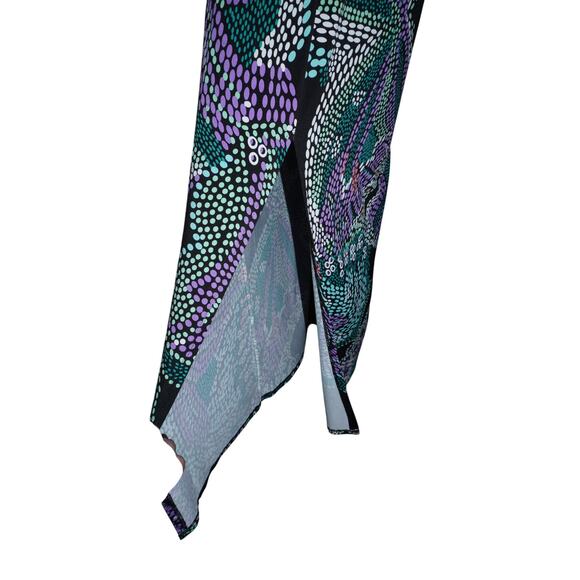 Laundry by Design Women’s Midi Dress Black Purple Green Abstract Print Size M - Picture 5 of 8